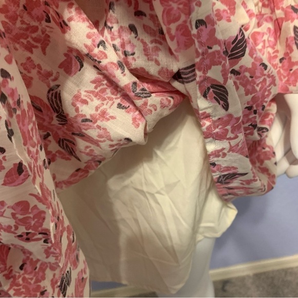 Roan + Ryan Evereve Floral V-Neck Smocked Long Sleeve Lined Mini Dress - Picture 4 of 5